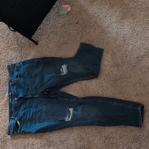 Old Navy Dark Blue Distressed Skinny Jeans